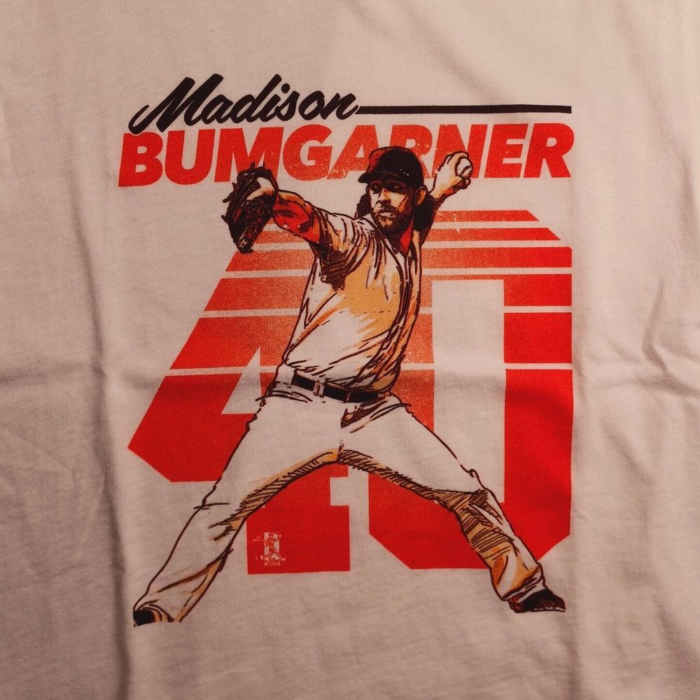 New Madison Bumgarner White Graphic T-shirt Kids 4/5